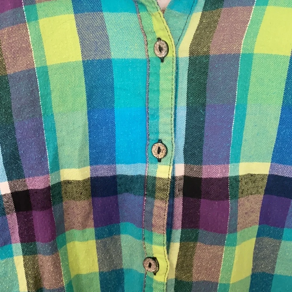 Justice Plaid Long Sleeve Button Down